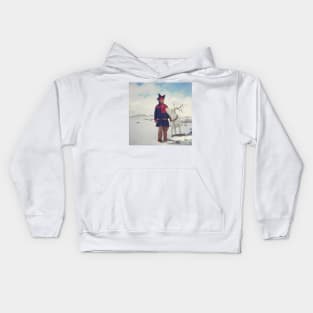 Sami and Reindeer on Magerøya, Norway Kids Hoodie